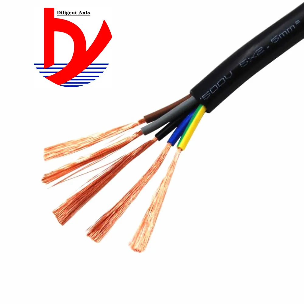 20 AWG 0.5MM2 RVV 2/3/4/5/6/7/8/10/12/14/16/18 Cores Pins Copper Wire Conductor Electric RVV Cable Black