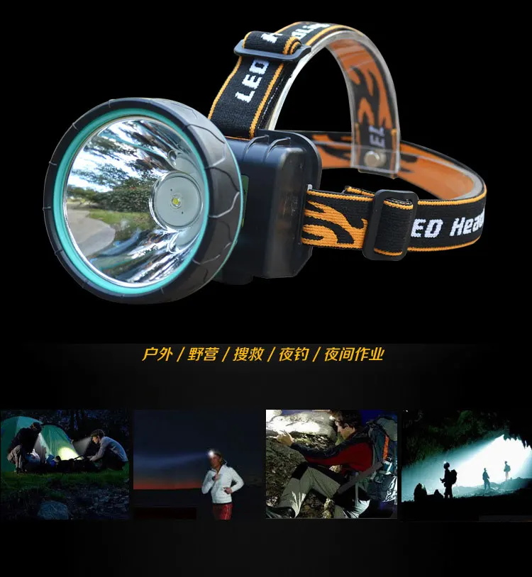 LED blue light fishing headlamp riding bike hunting miner\'s lamp torch flashlight camping lighting fish headlights