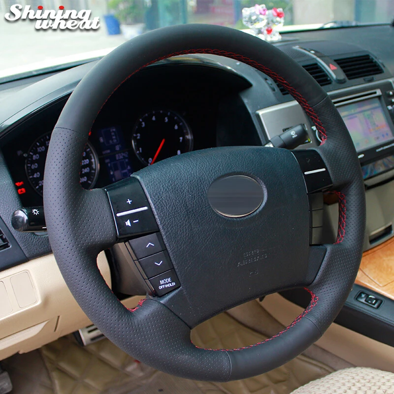 Shining wheat Black Leather Car Steering Wheel Cover for Old Toyota MARK X REIZ
