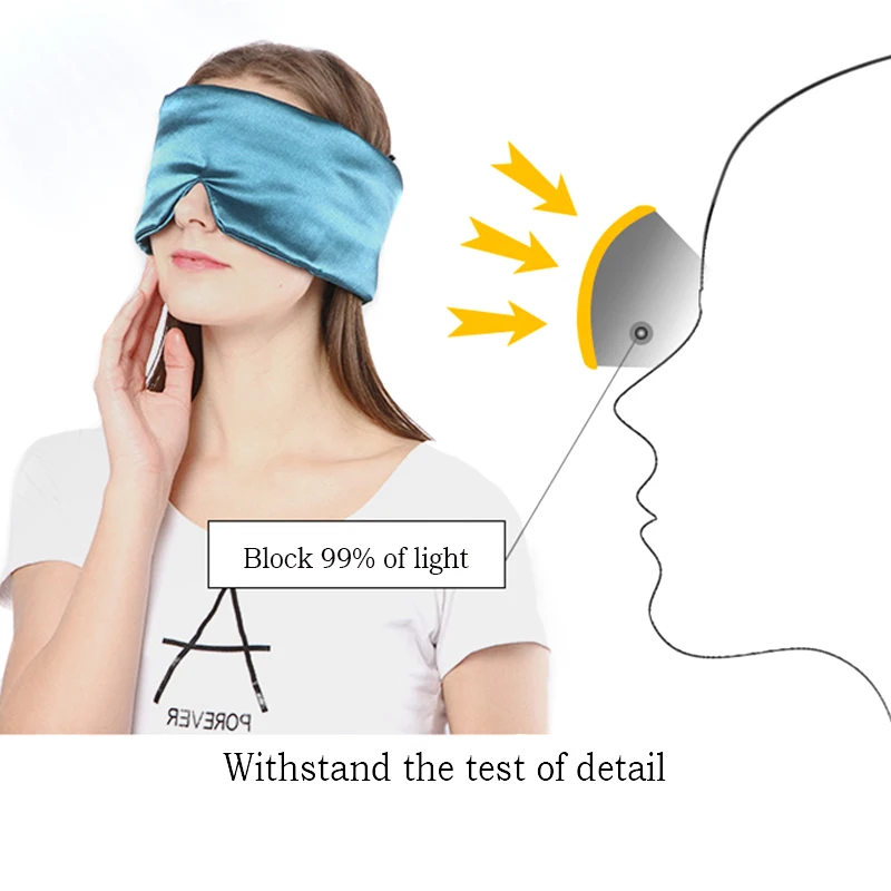 3D Natural Silk Cover Eyeshade Travel Sleeping Eye Mask Relieve Fatigue Sleep Blindfold Office Soft Eyepatch Bandage For Sleep