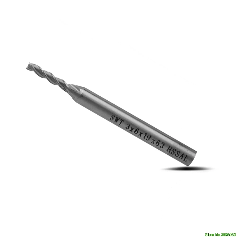 Extra Lange 3mm 3 Flute HSS & Aluminium End Mill Cutter CNC Bit Extended