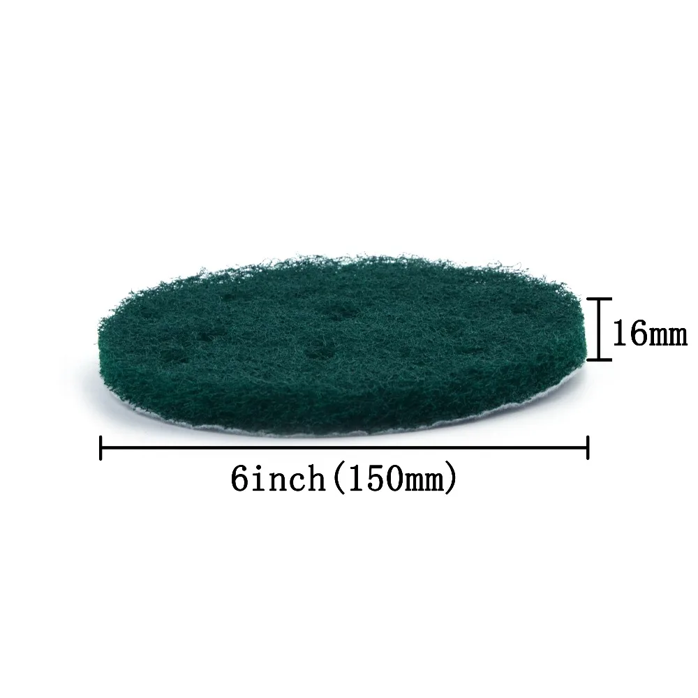 12 sztuk 6 Cal 150mm 15-otwór okrągły haczyk i pętli przemysłowe druciana gąbka Heavy Duty 240/400/1000 Grit Nylon ścierka do szorowania do czyszczenia