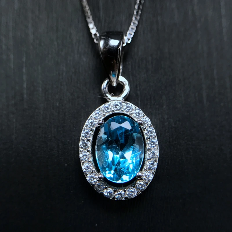 

1 carat natural Topaz Pendant special wholesale new product special 925 silver chain