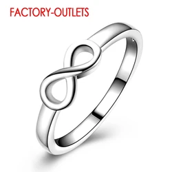 925 Sterling Silver Needle Infinity Ring Romantic Symbol Fashion Jewelry Best Gifts For Women Girls Wedding Engagement