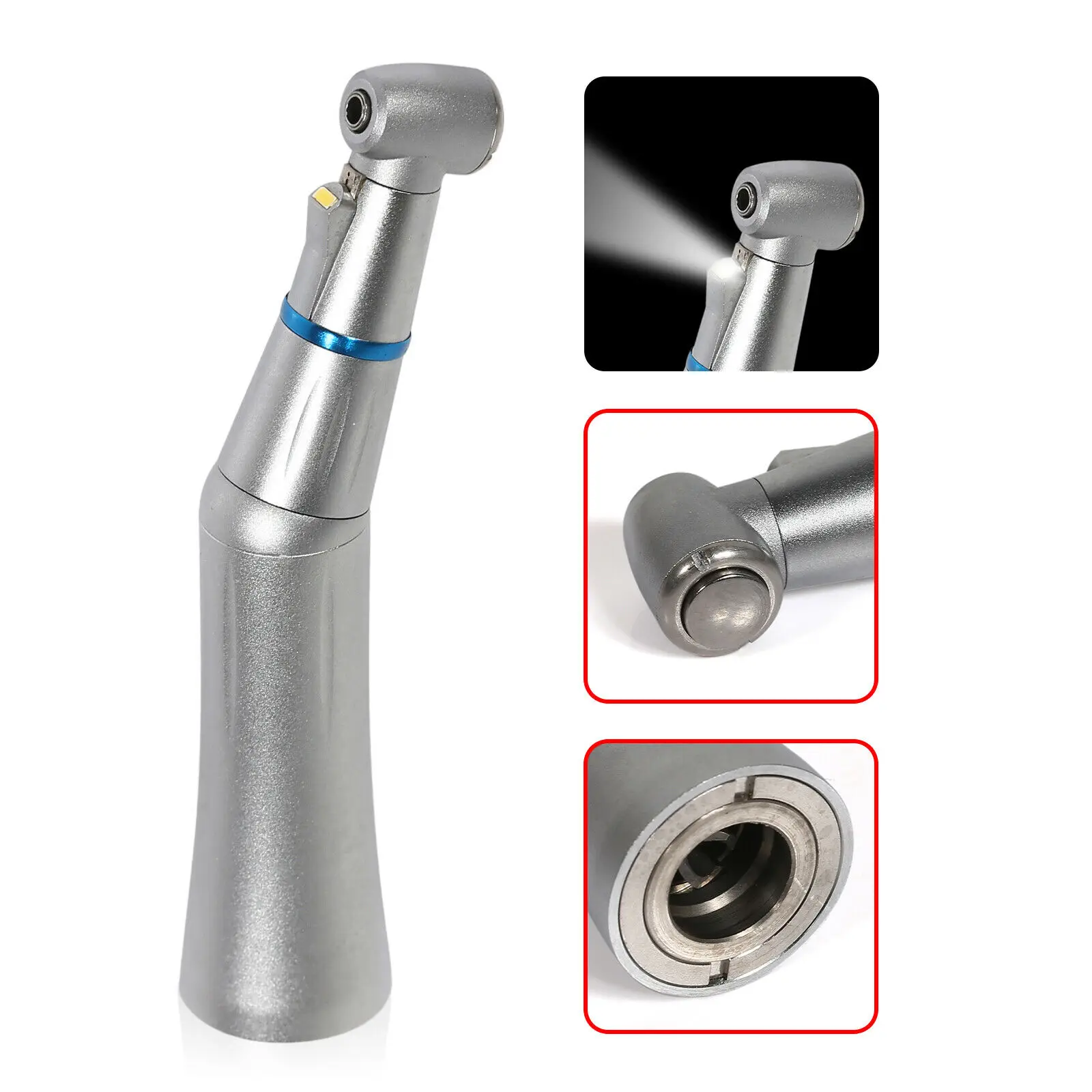 NSK KAVO Style Dental 1:1 Fiber Optic LED Internal Contra Angle Handpiece FRP