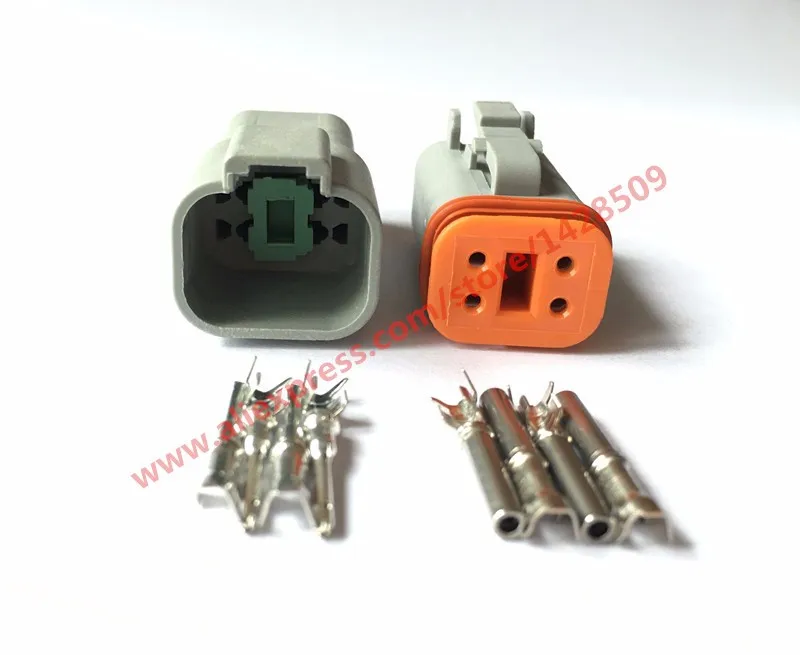 50/100 Set 4 Pin Female Male Waterproof Electrical Wire Connector Plug Deutsch Enhanced Seal Shrink Boot Adapter DT06-4S DT04-4P