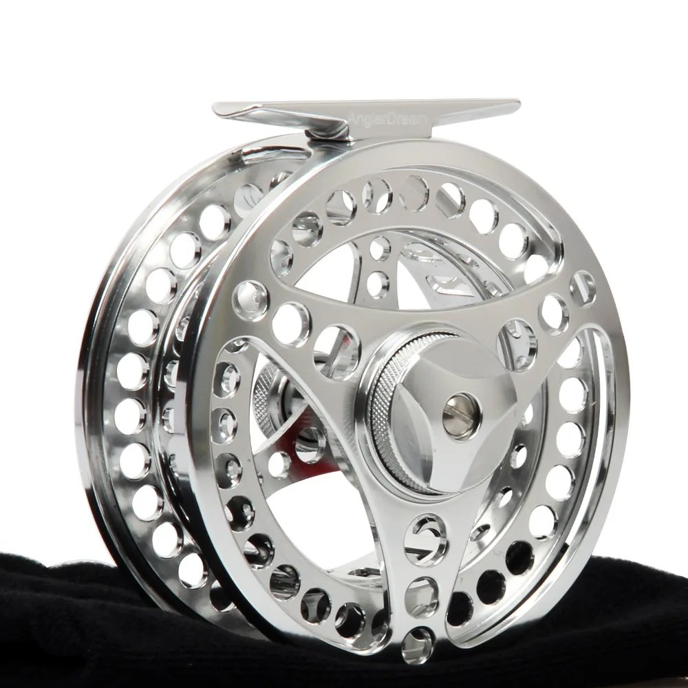 3/4 5/6 7/8 9/10WT Fly Reel Combo CNC Machined Aluminum Fly Reel Silver Large Arbor Fly Fishing Reel Fly Line Backing Leader