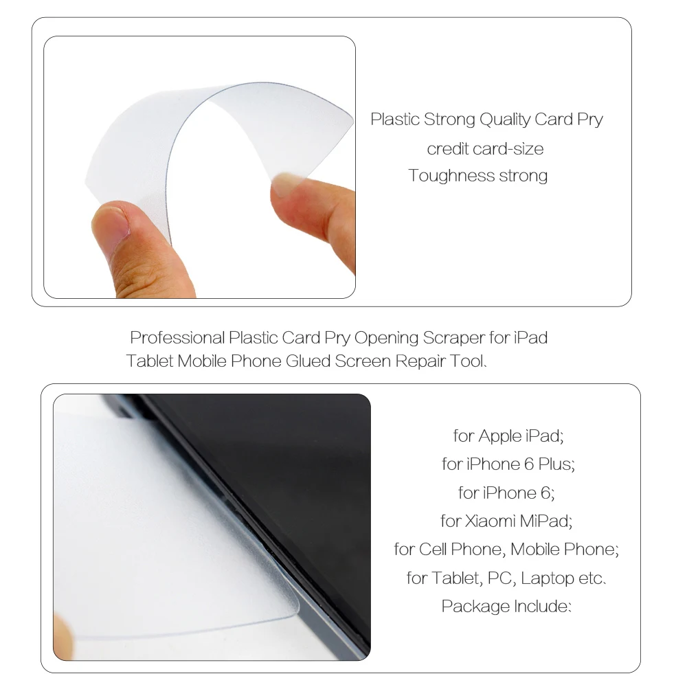 BST-2100 iPad 태블릿 휴대 전화 수리 도구에 대한 편리한 플라스틱 카드 열기 스크레이퍼