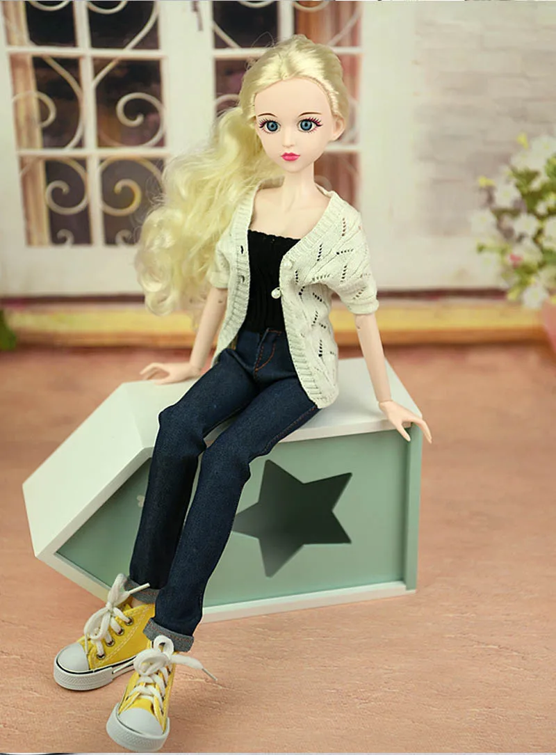 Blue Jeans Pants for 1/4 doll / Long Pants Outfits Trousers Clothes For 1/4 BJD SD Xinyi 40-50CM Doll 1:4 Doll Accessories