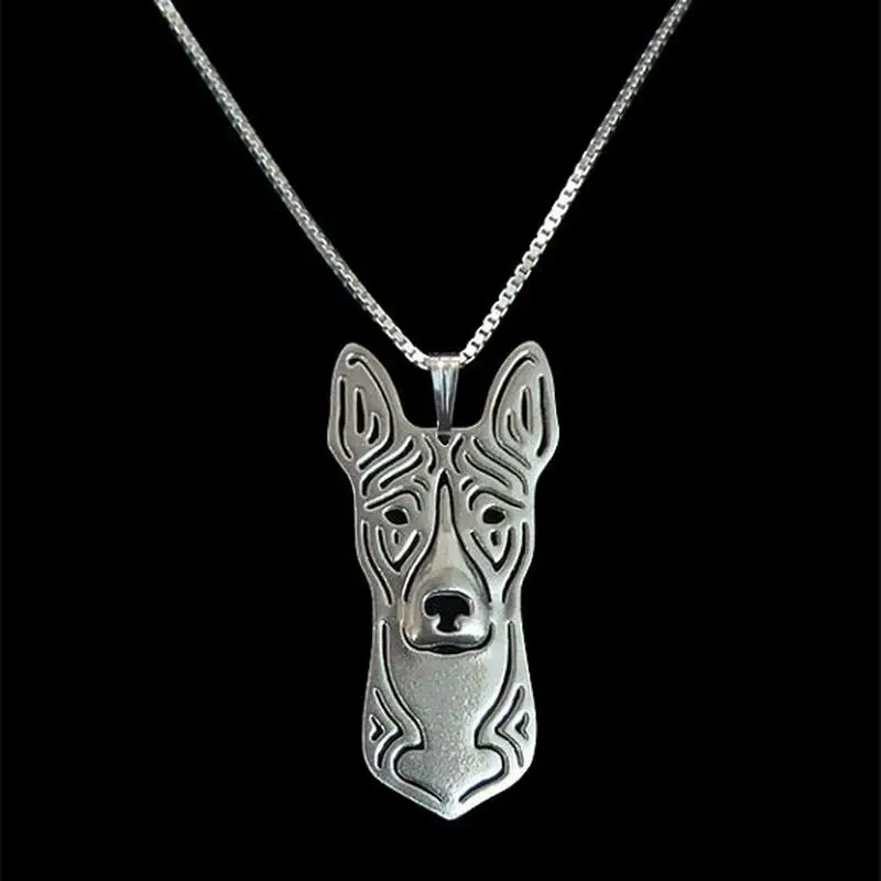 Alloy Pet Dog Shaped Necklaces Women's Metal Basenji Pendant Necklaces