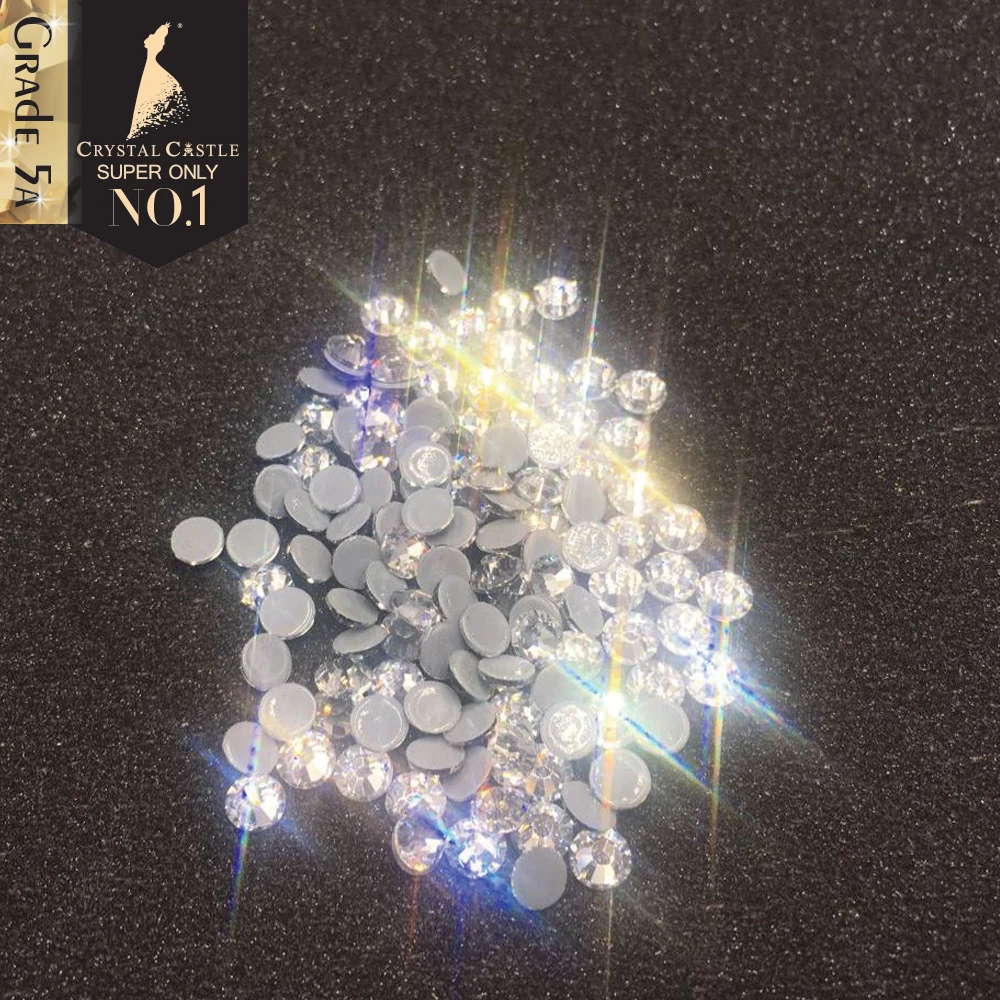 Crystal Castle 5A Shiny Top Strass Clothes Decoration Glitter Nail Gems Crafts White Flatback Glass Hotfix Rhinestones For Dress