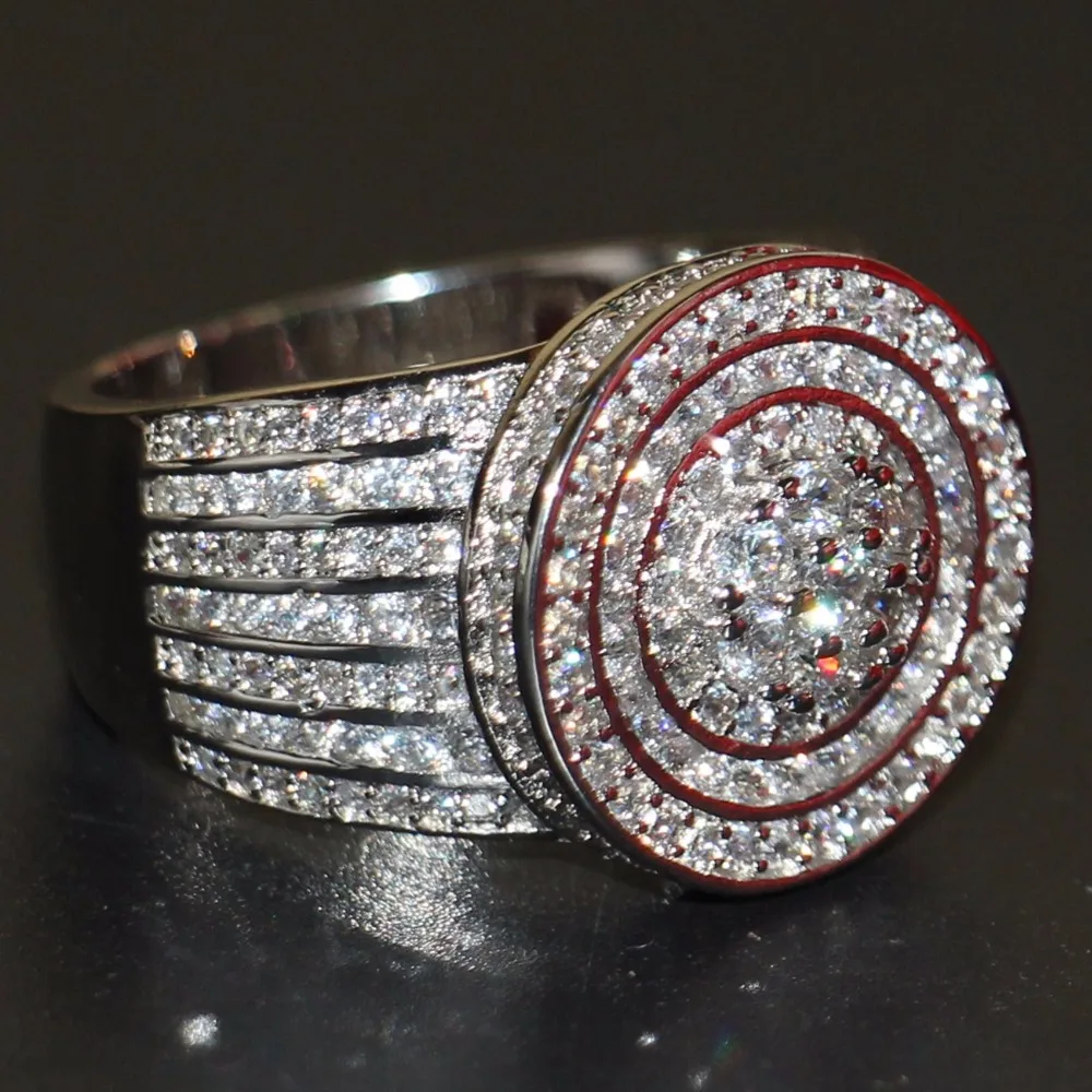 

Victoria Stunning Luxury Jewelry 925 Sterling Silver Filled Full Pave 5A Zirconia CZ Enternity Women Wedding Band Finger Ring