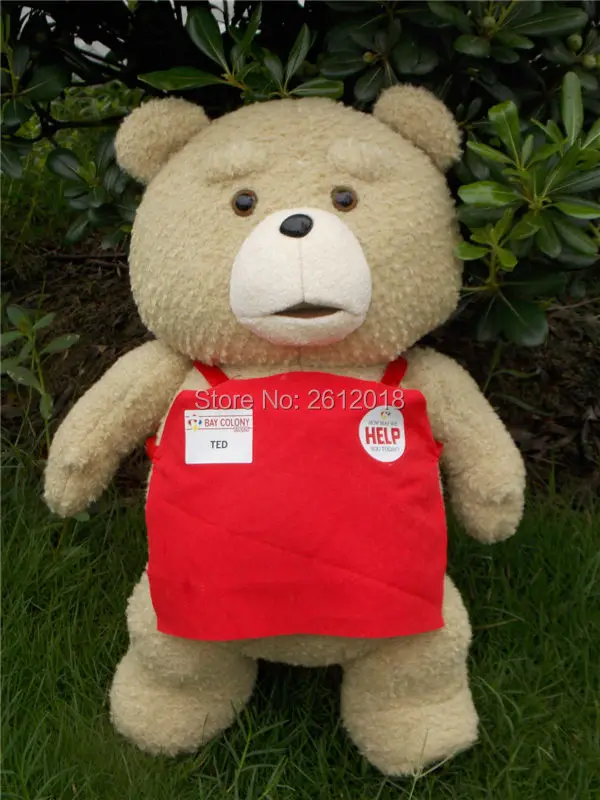 New Ted movie teddy plush 45cm, Standing sitting ted plush bear, teddy bear giant Red apron Black bow tie plush Toy Gift 6 Style