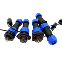 Conector de cabo impermeável masculino e feminino, SP16, IP68 Plug and Socket, 2, 3, 4, 5, 6, 7, 8, 9 Pin