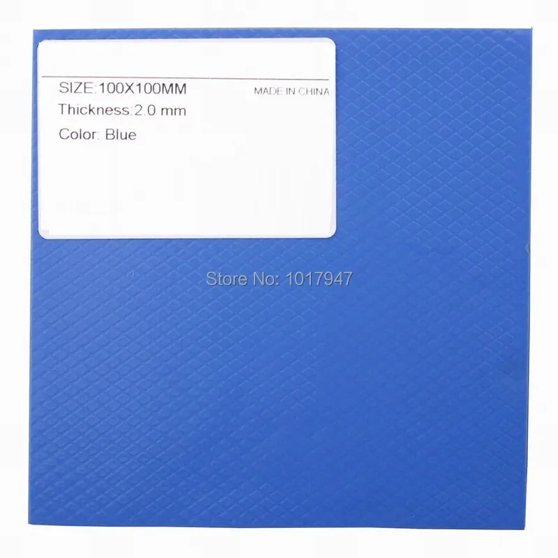 1Pieces Blue 100x100x2mm Computer PC GPU SMD DIP IC Silicone Compound Conductive Thermal Pad 2MM