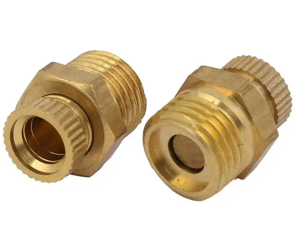 Air Compressor 1/4PT Male Thread Metal Water Drain Valve Gold Tone 2 PCS