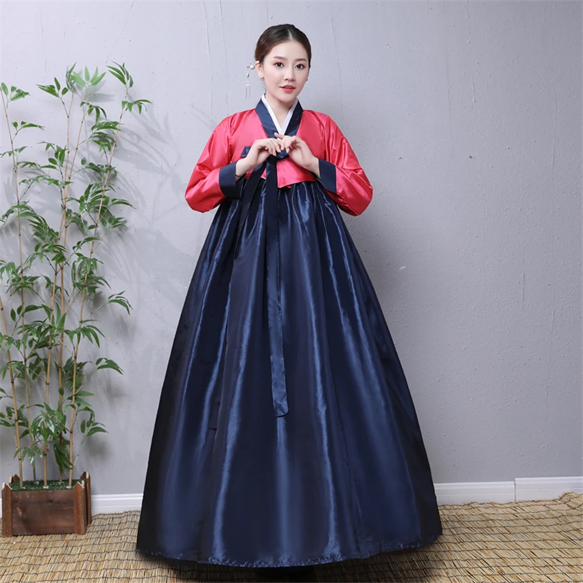 Hanbok-vestido de moda coreana para mujer, traje tradicional para actuaciones en escenario, corte, Festival, ropa asiática Vintage