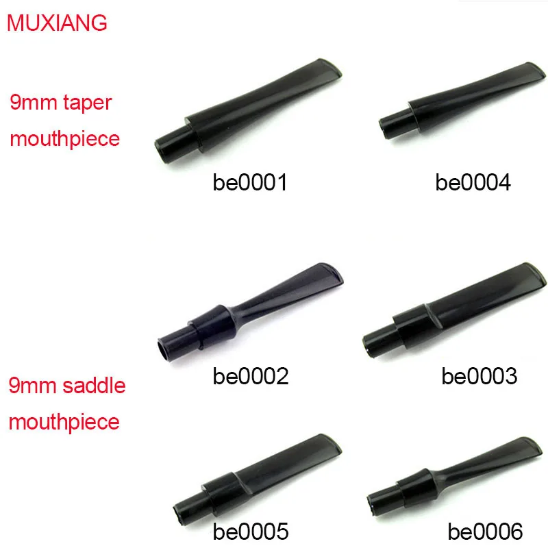 

RU-MUXIANG 6 Pcs/lot Smoking Pipe Specialized Mouthpiece 9mm Filter Handmade Tobacco Pipe Acrylic Taper Mouthpiece be0001-be0006