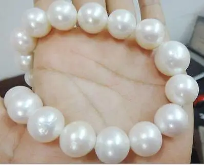 

fine jewelry free shipping HUGE 18"12-15MM NATURAL AUSTRALIAN SOUTH SEA GENUINE WHITE NUCLEAR PEARL NECKLACE