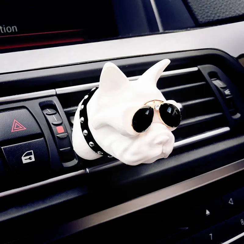 Bulldog Car Air Freshener perfume Automobile Interior Perfume Clip Fragrance Decoration Bull Dog Ornaments Car Accessories