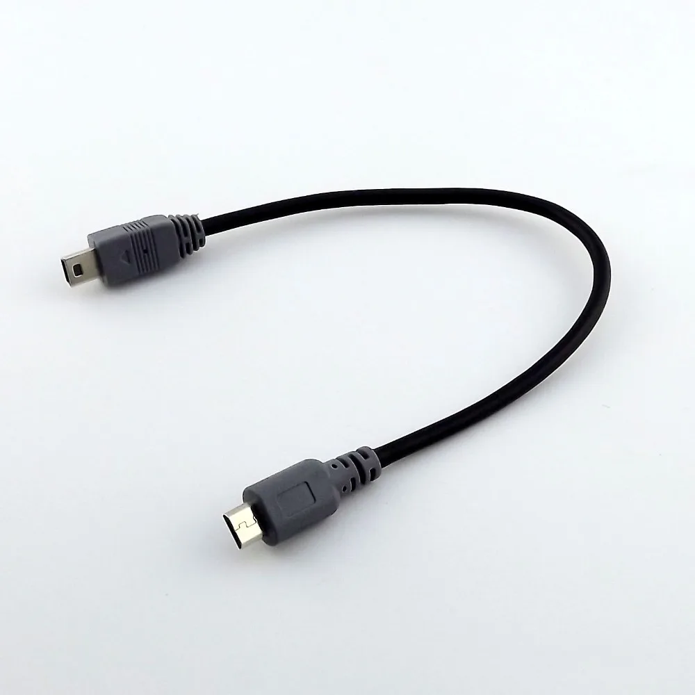 1pc Mini USB Type B Male To Micro B Male 5 Pin Converter OTG Adapter Lead Data Cable 20cm / 1M 3FT