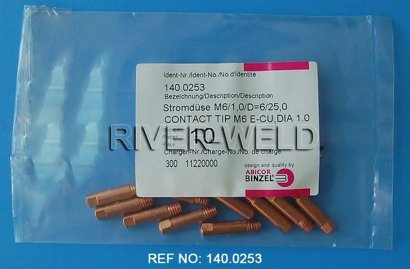 ABICOR BINZEL MB15 AK M6 140.0253 เคล็ดลับ 1.0 20pcs
