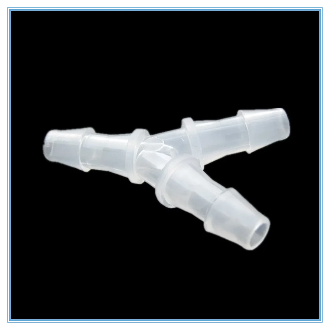 Plastic Barb Hose Fitting Tee 3 Way Y-type hose connection PE environmental protection drinking water medical silicone tube.