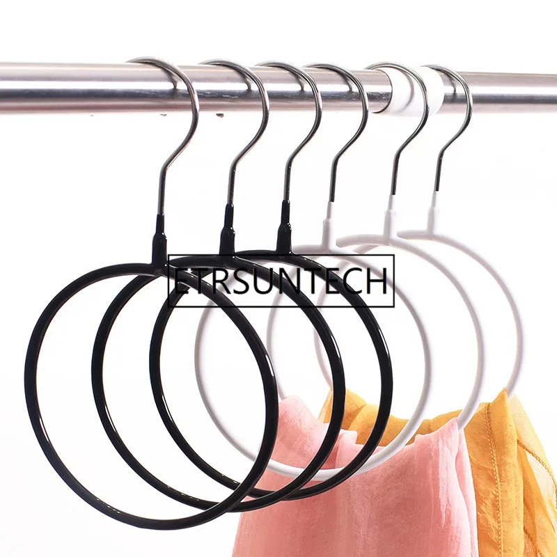 

50Pcs/Lot Storage Rack Metal Silk Scarf Hanger Round Ring Organizer Toroidal Circle Garment Belt Tie Towel Clothes Shelf Holder