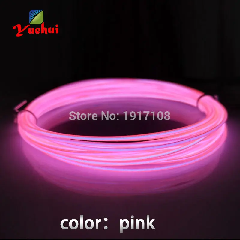 1.3mm 10M EL Inverter Flexible LED Thread Neon Light Glow Waterproof EL Wire Rope Cable By AC220V For Costume Party Decoration