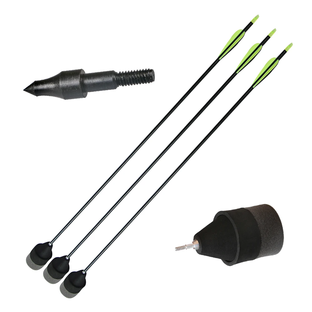 6pcs Archery Soft Fiberglass Arrow with  Foam Arrowhead  Soft Sponge Archery Arrow Heads Arrow Head Foam Shooting