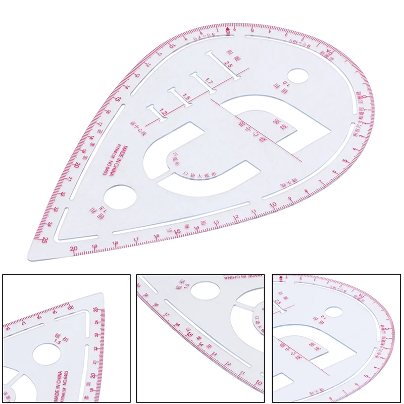 2024 New Sleeve Curve Ruler Measure Plastic for Sewing Dressmaking Tailor Drawing Tool