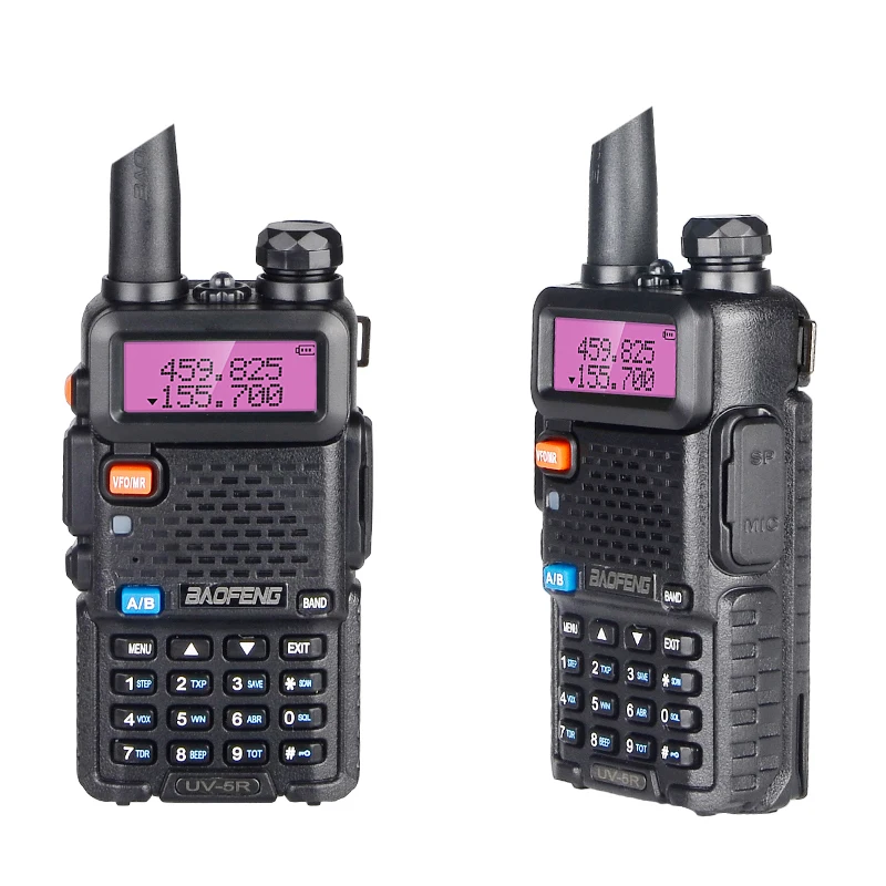 2pcs/lot 100% Original Baofeng Radio UV-5R Walkie Talkie Dual Band 136-174MHz&400-520MHz 128 CH Two Way Radio