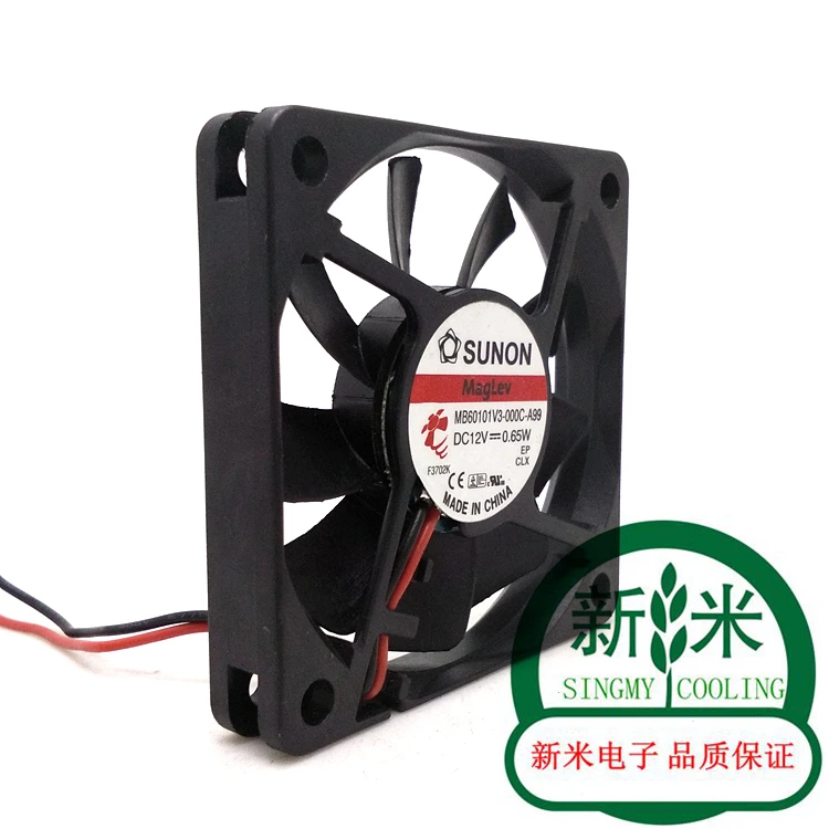 USED SUNON MB60101V3-000C-A99 12V 0.65W 6CM 2lines Maglev silence cooling fan