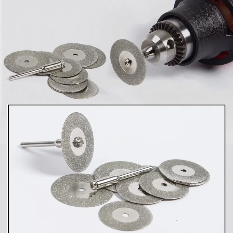 10Pcs Diamond Cutting Disc Electric Drill Rotary Tool Circular Saw Abrasive Sawblade Cutting Wheel Discs for Dremel Drill Tool