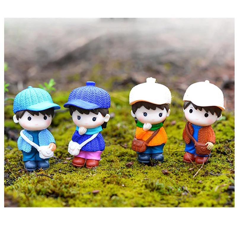 Dating Boy Girl Figures Lover Miniature figurine wedding decoration doll fairy garden statue Home Gift garden craft