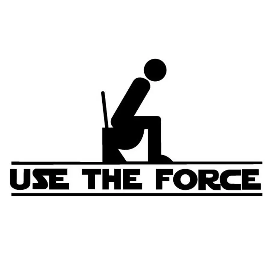 FUNNY WC TOILET VINYL DECAL STICKER ART DECOR , USE THE FORCE decal sticker for car window bathroom door decoration