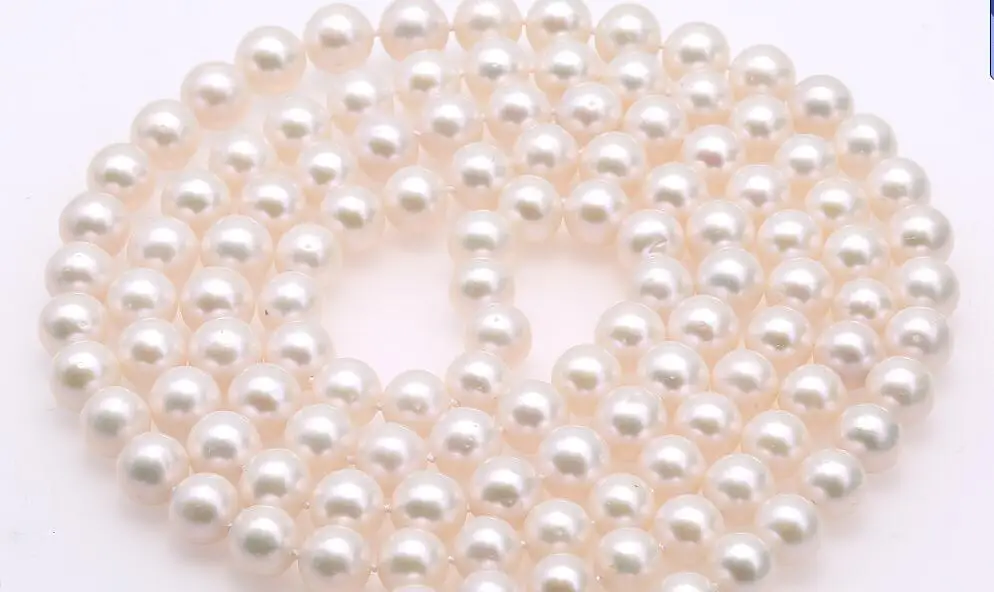 50inch 127cm Jewelry 10mm white pearl necklace Natural freshwater pearl handmade gift