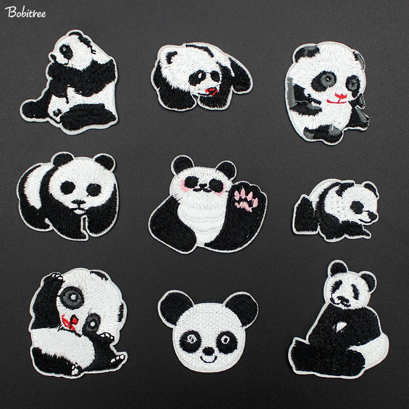 Super Lovely Cute Panda Embroidered Patch Cartoon Amazing Animal Clothes Patches Iron on Costume decoration small applique