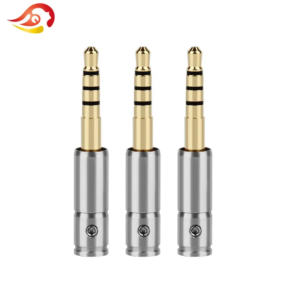 QYFANG 3,5mm 4 polos auriculares Pin Audio Jack auricular conector de cable adaptador de acero inoxidable para Denon AH-D600 D7100 mm400