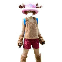 One Piece 2 years later Tony Tony Chopper Cosplay Costume with hat and bag