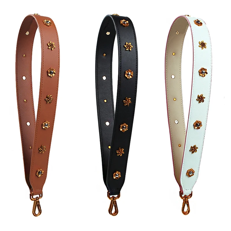 Bee Rivet Shoulder Bag Strap Wide Replacement Women PU Leather Bag Strap Belt Long Handbag Strap You DIY Accessories KZ0398