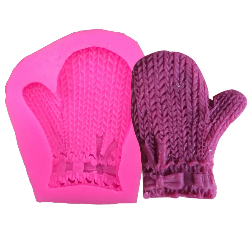 

Christmas Mitten shaped fondant silicone mold kitchen baking chocolate pastry candy Clay making cupcake decoration tools