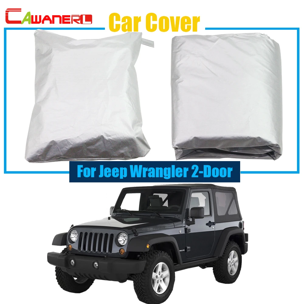 Cawanerl Car Cover SUV Anti Sunshade Snow Rain Sun Shield Resistant Cover UV Scratch For Jeep Wrangler 2-Door