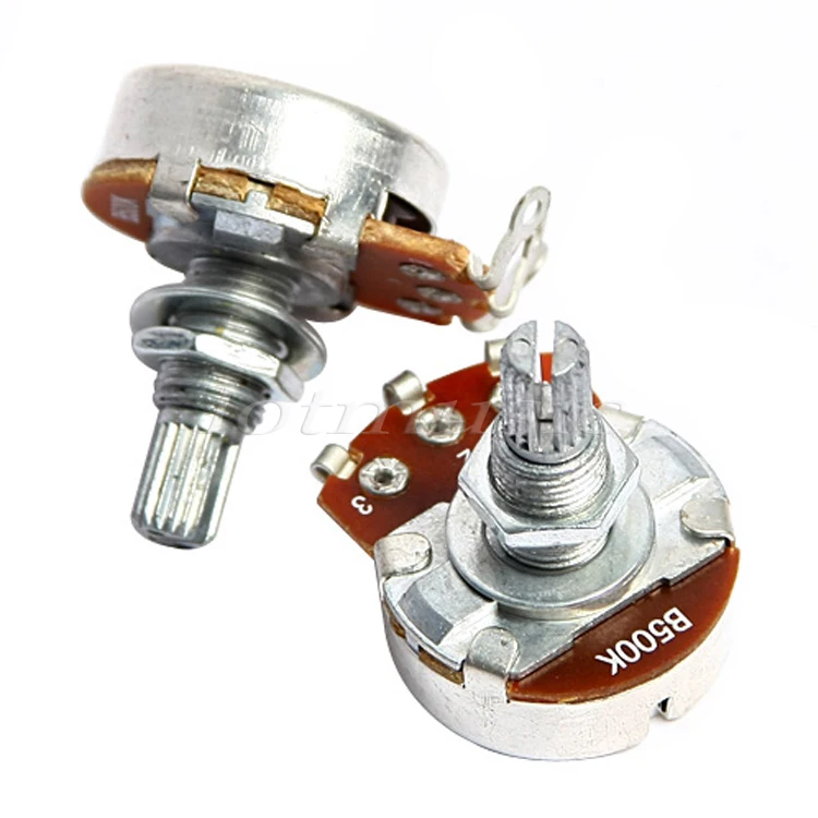 2Pcs Potentiometer 500K B 24mm Base Dia/18mm Shaft