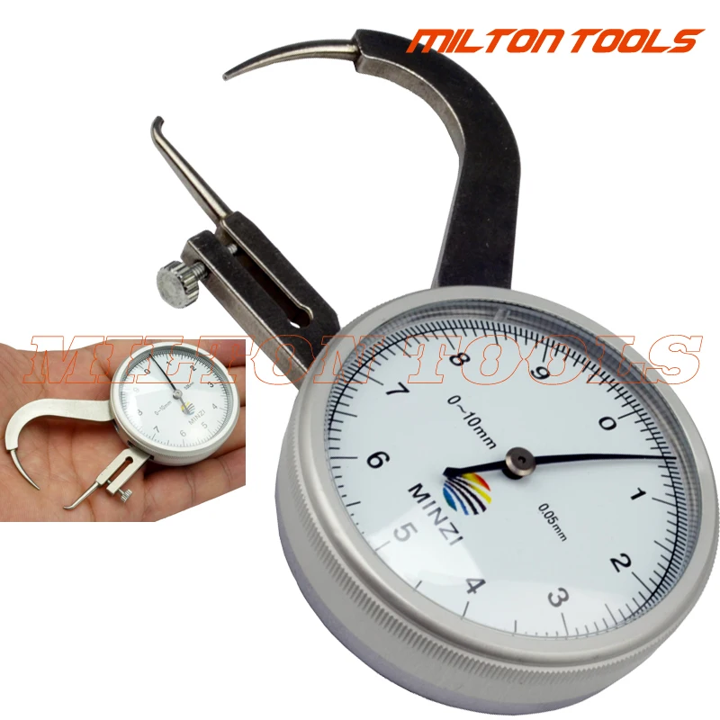 Drop  shipping 0-10mmx45mm dial thickness gauge tester meter dial caliper gauge 0-10mm 0.05mm Dial Snap Gauge Caliper