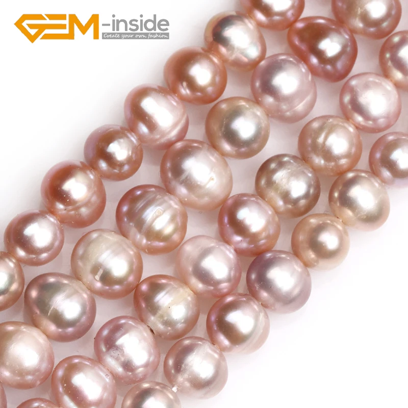 GEM-inside 7-8mm Genuine Cultured Pearl Beads DIY Bead Loose Bead For Bracelet Or Neckace Making Strand 35cm  Wholesale ! NEW!!