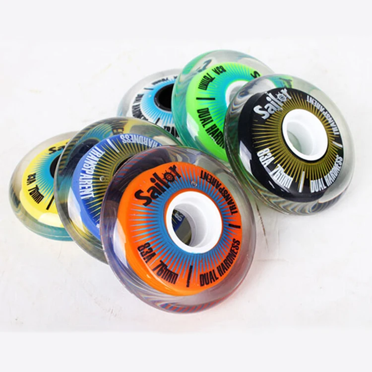 

8 Pieces Original Sailor Inline Skates Wheel, 83A Roller Skating Wheels For FSK Slalom Braking Multi-purpose Use, Transparent