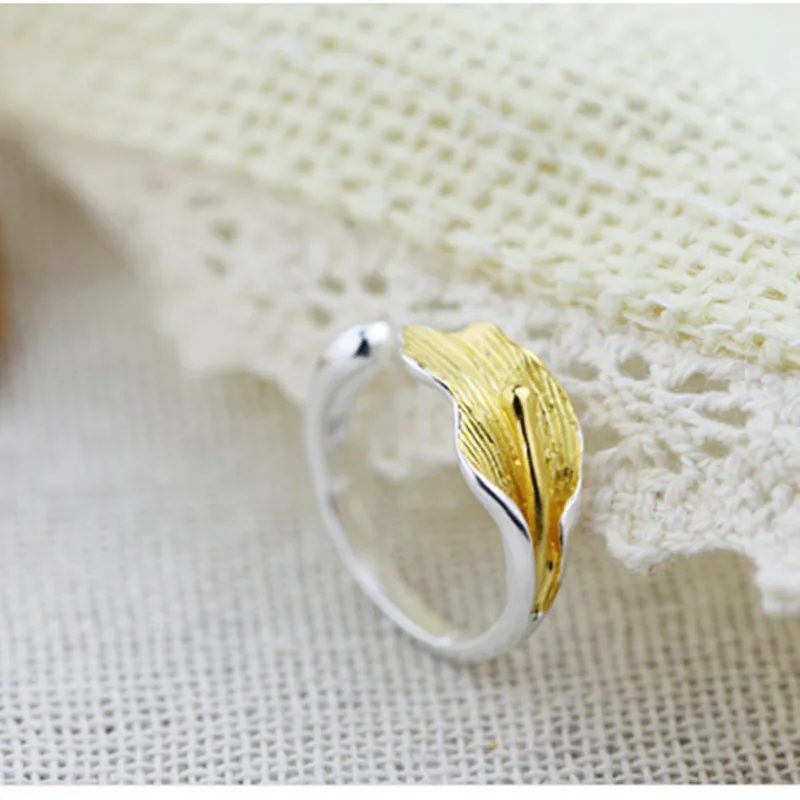 Fashion Female Calla Lily Adjustable Silver Plated Rings Jewelry Fashion Silver Plated Rings For Women Wedding Party Accessories