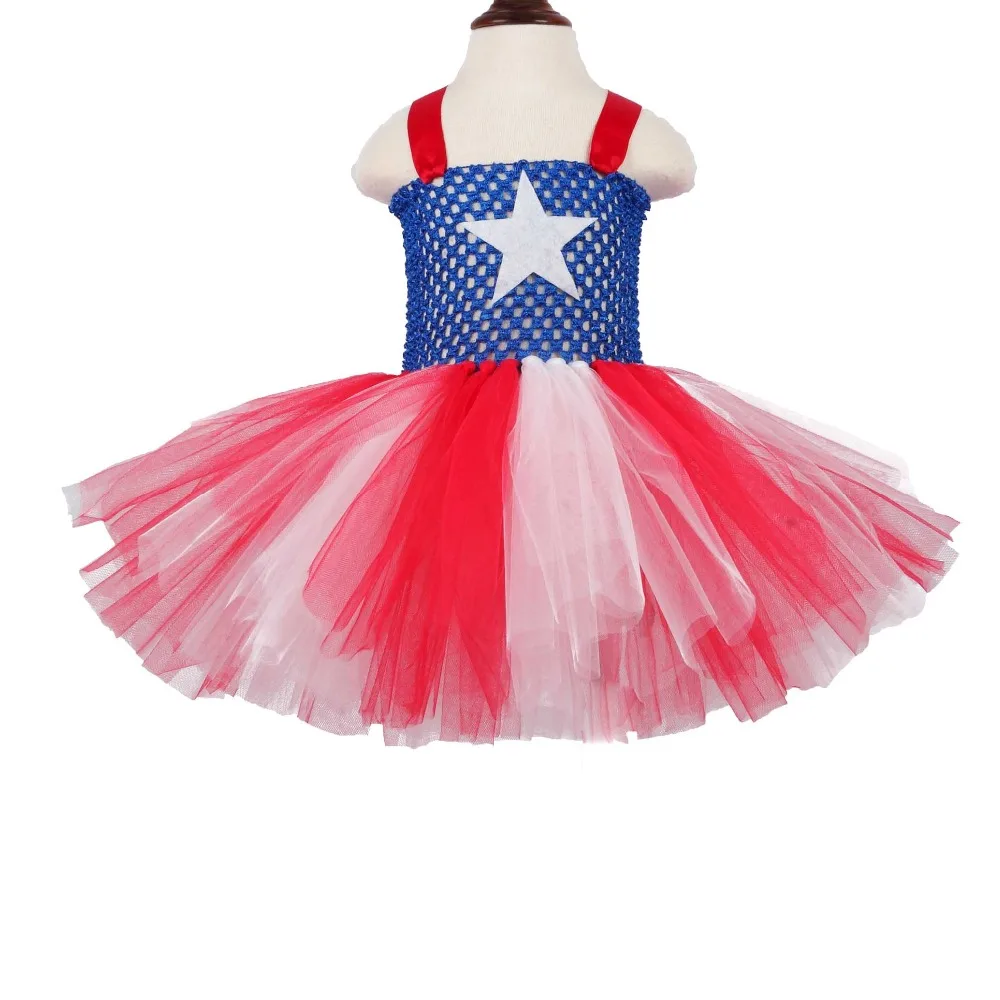 

Captain Inspired TUTU Dress for Girls Baby Halloween Cosplay Costume Birthday Party Dress Kids Fluffy Halloween Costume