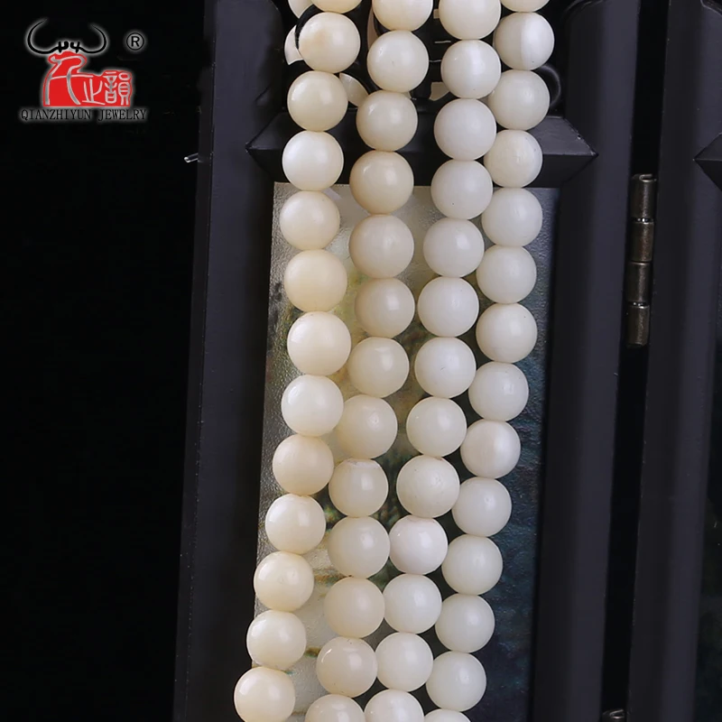 10PCS The natural camel bone is round and smooth with the beads DIY bracelet accessories.Hole 1.5mm